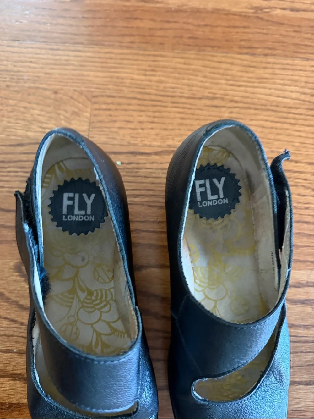 FLY LONDON Yasi Black Wedge Mary Jane Shoe